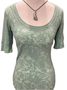 Vtg VANITY Waffle Knit Thermal Top Burnout Y2K Grunge Fairy Indie Sleaze Size L
